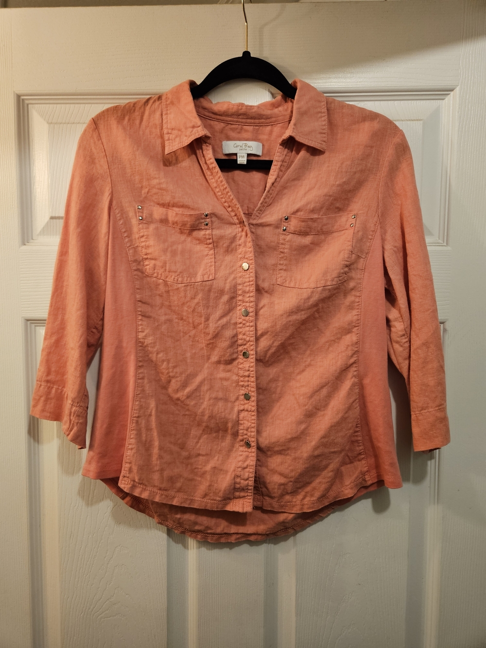 Coral Bay Peach Button-Down Shirt